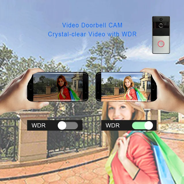 WIFI Doorbell Intercom Wireless Video Door Phone 720P Door Bell Camera Battery Power Two Way Audio PIR Alarm Smart Door Intercom