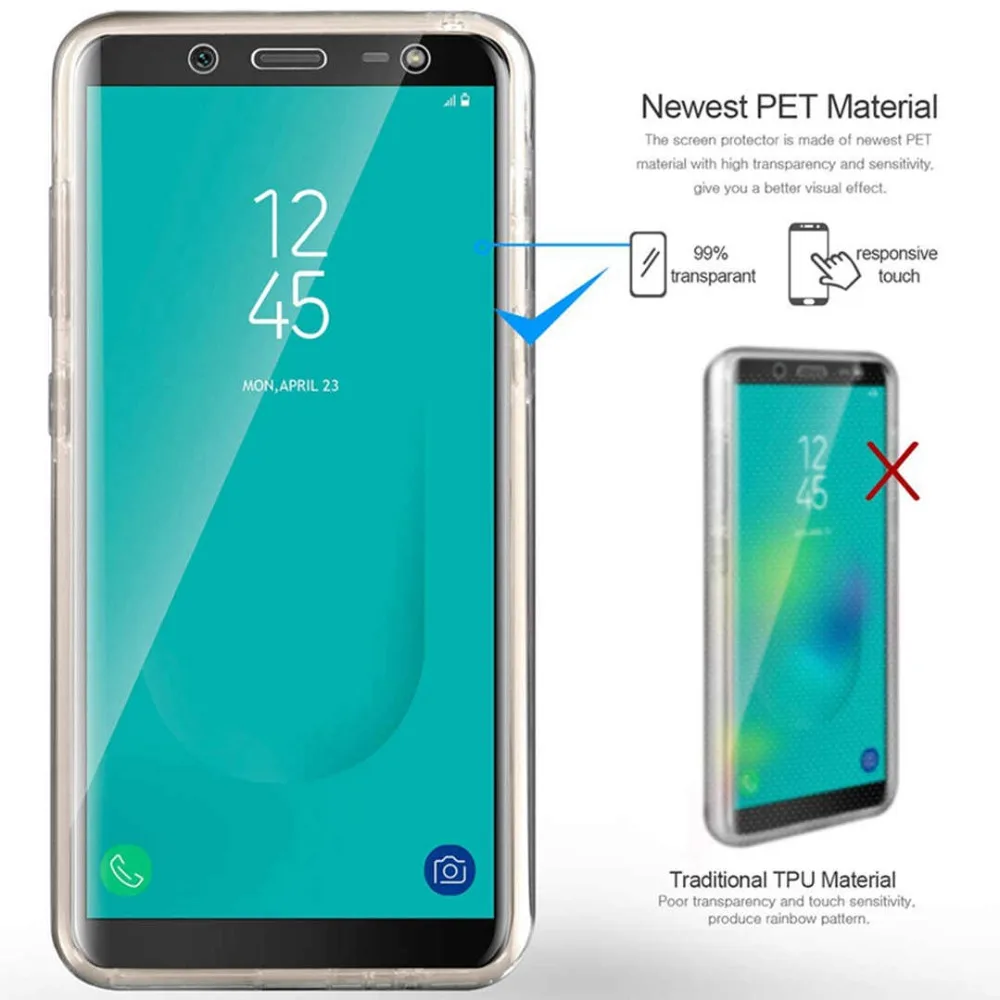 360 Полный корпус чехол для телефона для samsung Galaxy S10 5G S9 S8 плюс S10E A10 A20 A30 A40 A50 A60 A70 A80 прозрачный однотонный мягкий чехол на заднюю панель