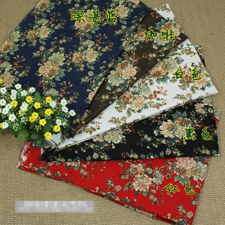 100cm*140cm Blossoming national color peony cotton cloth material