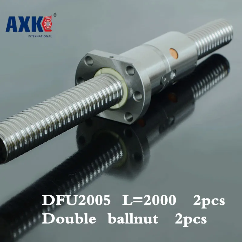 

2018 Hot Sale Rushed Steel Rodamientos 2pcs Cnc Rolled Ballscrew 2510 -l 2000mm Dfu2510 Ball Screw With Double Ballnut
