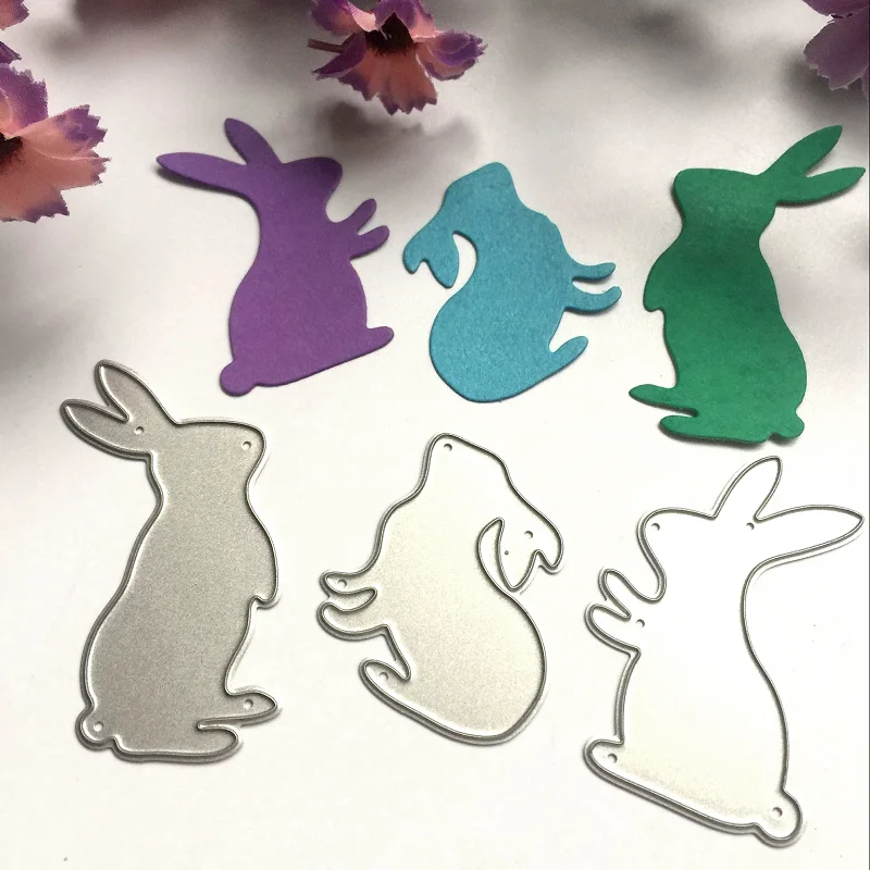 

3pcs Easter Jumping Rabbit Cutting Dies Stencil for Decorative DIY Scrapbooking Photo Album Embossing Paper Cards