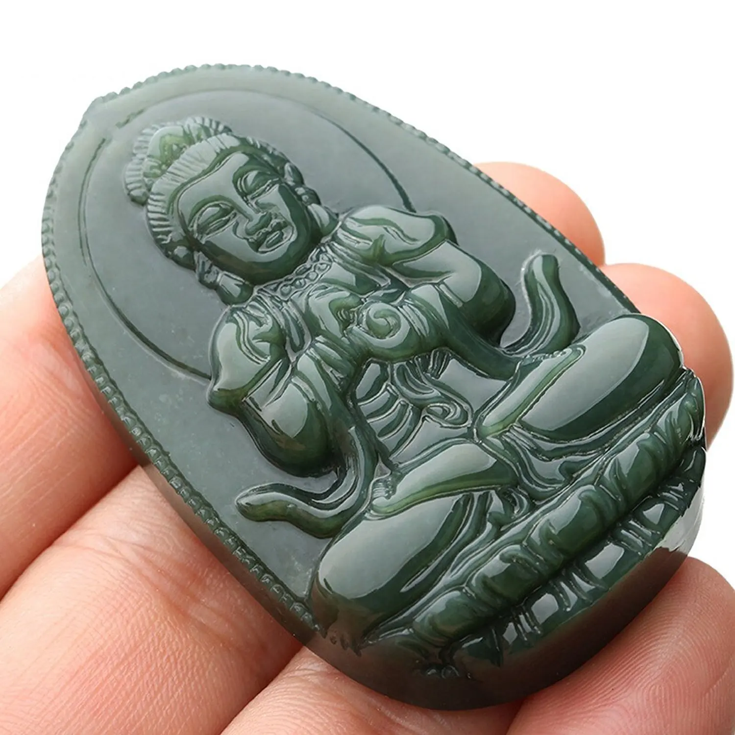 Ювелирные изделия Koraba из 100% натурального нефрита ручная резьба Kwan yin богиня