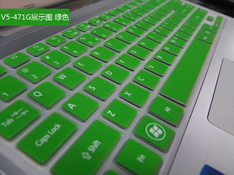 green Чехол для клавиатуры ноутбука протектор для acer Aspire V3-471G V5-471G E5-471G E14 4755G V5-431 M5-481G E1-470 сроки 4830 T 3830 T - Цвет: green