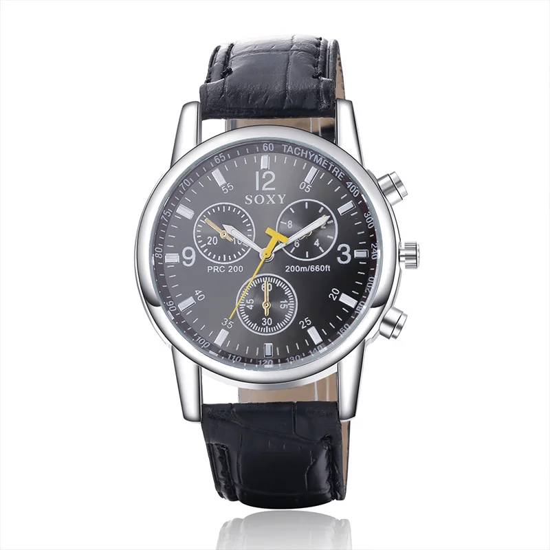 Новинка люксовый бренд часы geneva мужчины кожаные ремни высокое качество мужской время oem дизайнер quartz watch - Цвет: As the picture