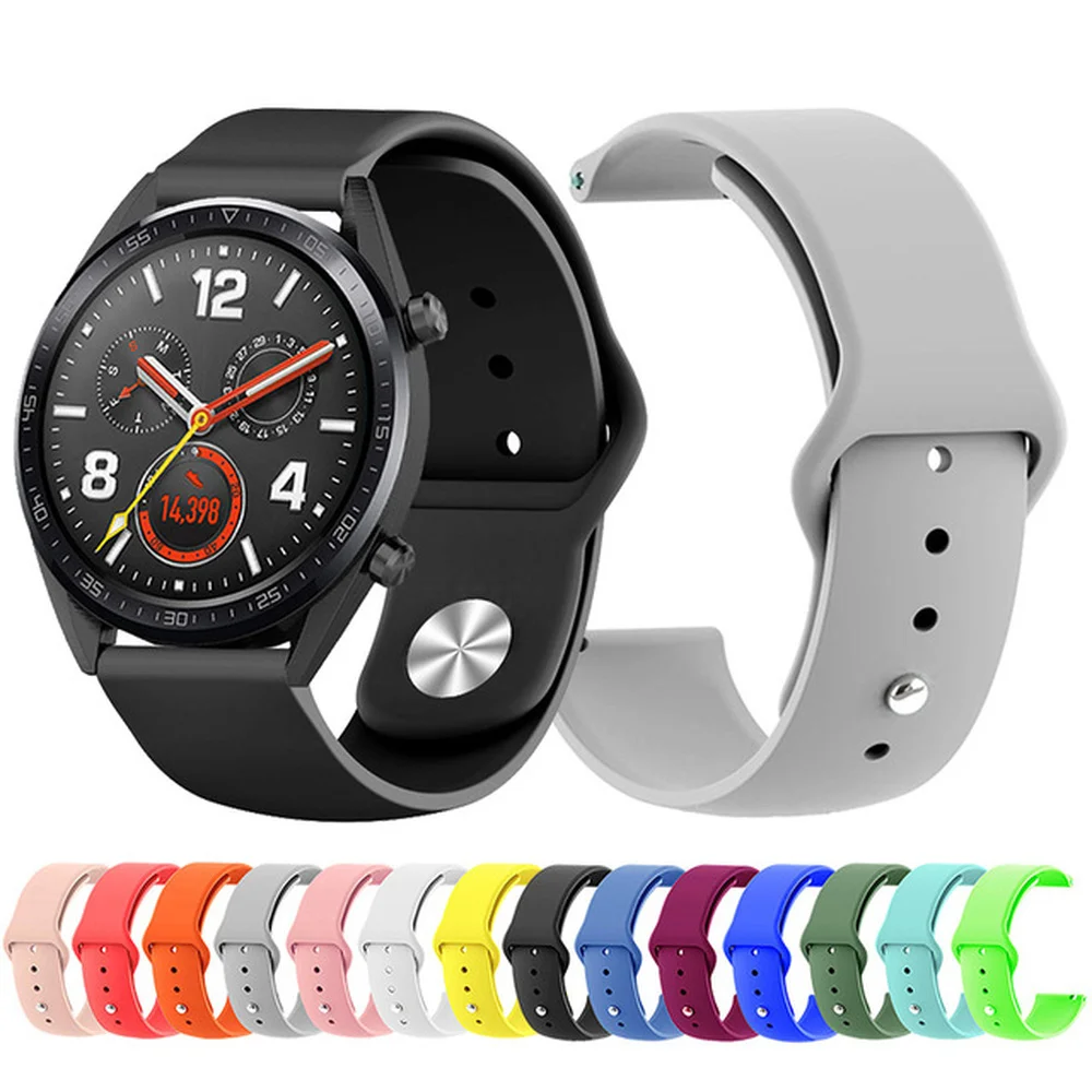 Сменные спортивные силиконовые часы 22 мм/20 мм для Huawei Watch GT Samsung Galaxy 46 ремешок