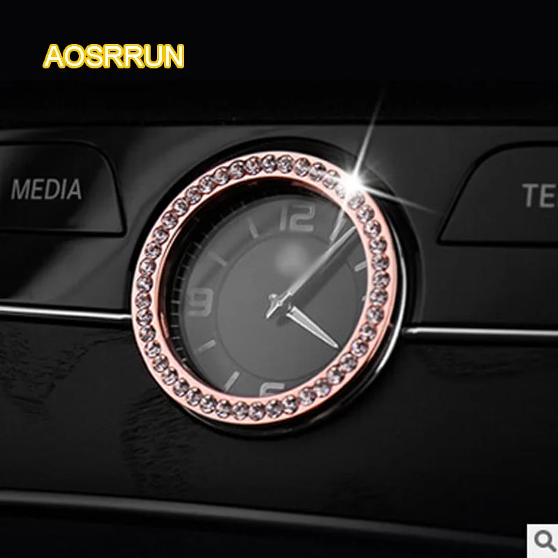 

AOSRRUN For Mercedes Benz C-Class W205 C200 C180 time frame clock cover decorated GLC220 GLC interior refitting car accessories