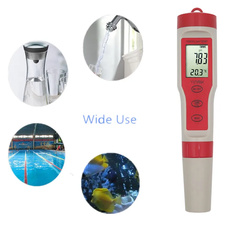 Digital PH TDS EC Meter Temperature tester Filter Measuring Water High Quality Purity Tester for pool aquarium 20%off