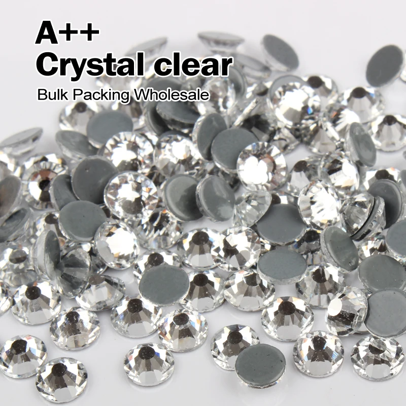 Comprar Alta calidad hotfix Diamantes con piedras falsas similar SWA crystal clear rhinestone embalaje a granel al por mayor SS6 SS8 SS10 SS12 SS16 SS20 ss30