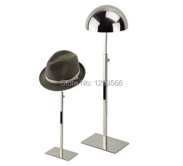 

Best selling rose gold Stainless Steel Hat display rack cap showing stand hat display stand holder rack