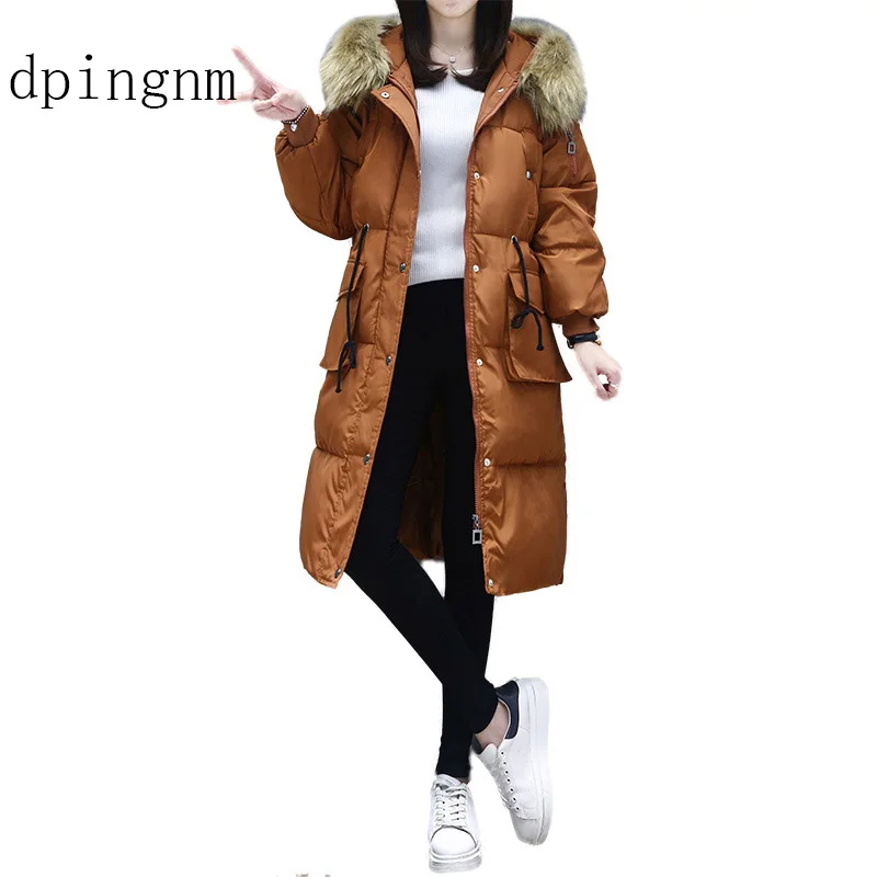 Best New Arrival Women Winter Jacket Fur Collar Hooded Down Cotton Female Coat parka Long Parka Warm Thicken Outwear