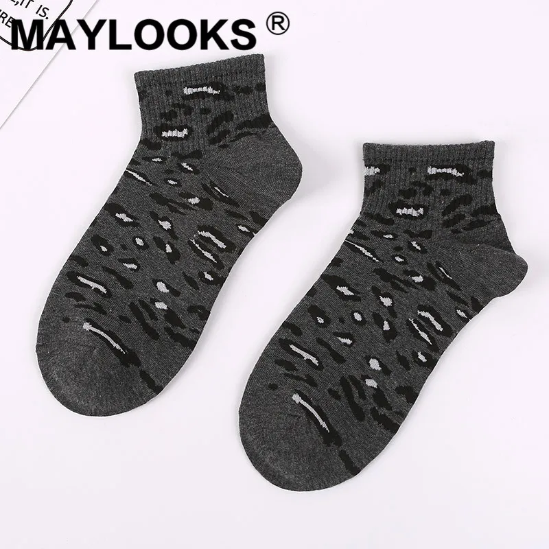 Maylooks Новый леопардовый принт женские хлопковые модные носки следки невидимки