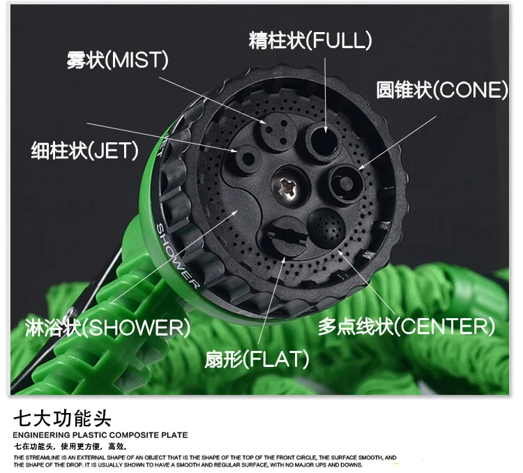 7 в 1 распылитель 25-200 футов расширяемый садовый шланг латексная трубка волшебный гибкий шланг для садового автомобиля пластиковые шланги Синий садовый шланг