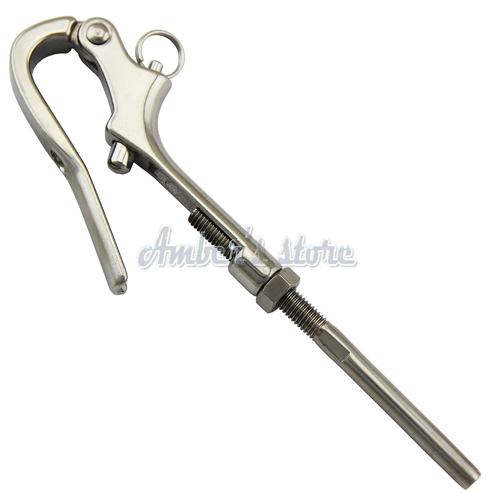 

4'' Openable Pelican Hooks Shackle 316 Stainless Steel Quick Release Hand Rail Guardrails w/ Stud Terminals