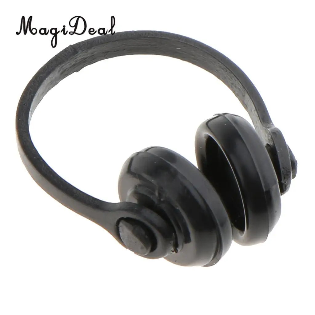 One PIece 1/12 Scale Dollhouse Miniature Decoration Accessories Black Earphone Headphone Headset Model Children Kids Toy
