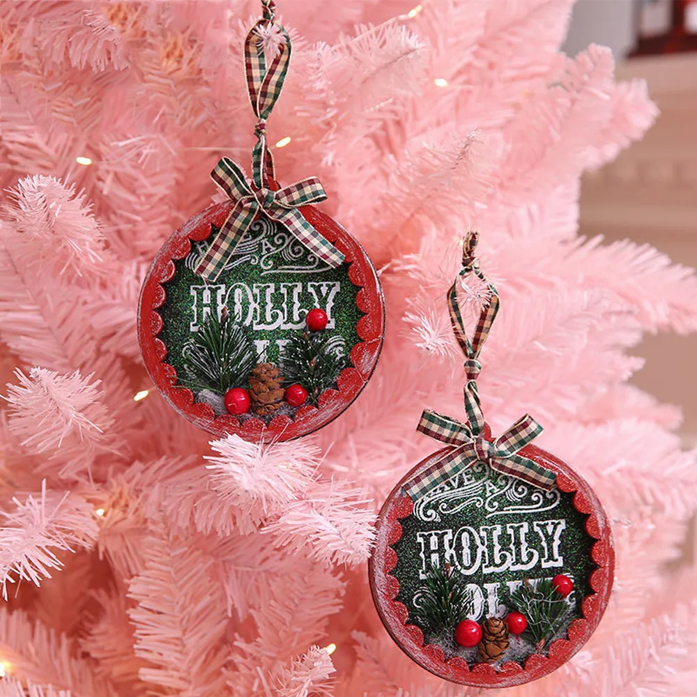 

Xmas Tree Hanging Pendant Desktop Decoration Mini Lovely Wooden Festival Baubles Party Decor Christmas Car Pendant Ornaments