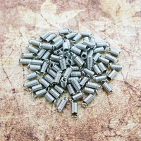 200pcs Nickel Tone Spring 8x4MM end clasps Connector Clasps Xmjk0012