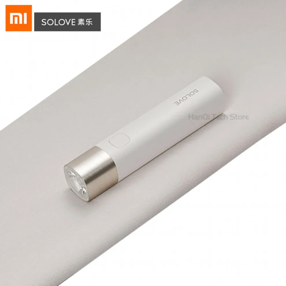 Xiaomi Solove X3 USB Перезаряжаемый яркий EDC фонарик 3000 мАч Внешний аккумулятор портативный мини светодиодный фонарь для велосипеда - Цвет: White