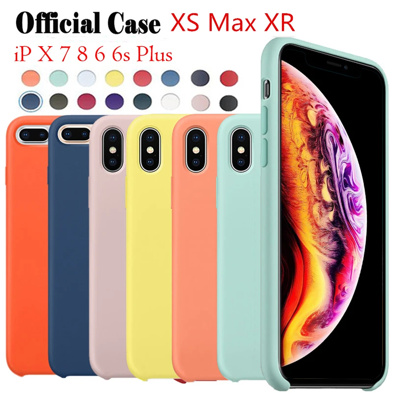 

wholesale Official Silicone Case For iPhone 7 8 Plus Official Silicon Cover For iPhone X XR XS Max 6 6S Phone Case Capa