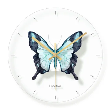 

Glass Butterfly Wall Clock For Kids Room Wall Decor Table Decorative Mute Quartz Clocks Nordic Saat Nursery Home Decoration