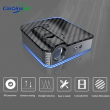CARBINS 2 pcs NUOVO Wireless Universale LED del Portello di Automobile Benvenuti Logo Proiettore di Luce HA CONDOTTO LA Lampada In Fibra di Carbonio Per Auto Auto styling