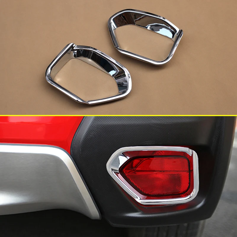 2Pcs Car Styling Rear Fog Warning Light Glossy Chrome Bumper Reflector Surround Cover For New 2018 Subaru XV Crosstrek | Автомобили и