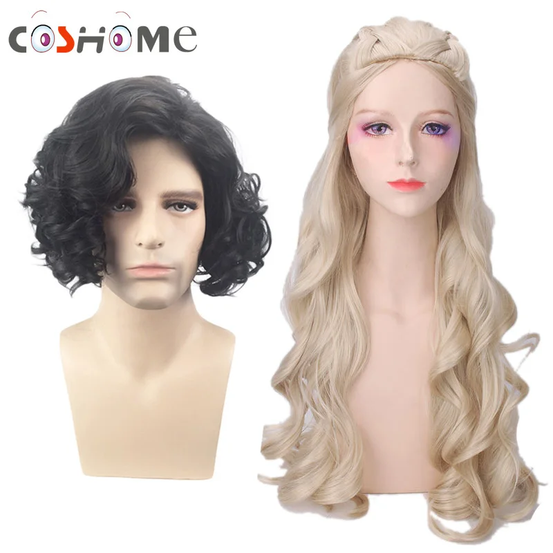 

Coshome Game Of Thrones Season 7 Daenerys Targaryen Jon Snow Cosplay Wigs For Halloween Party Women 75CM Men 36CM