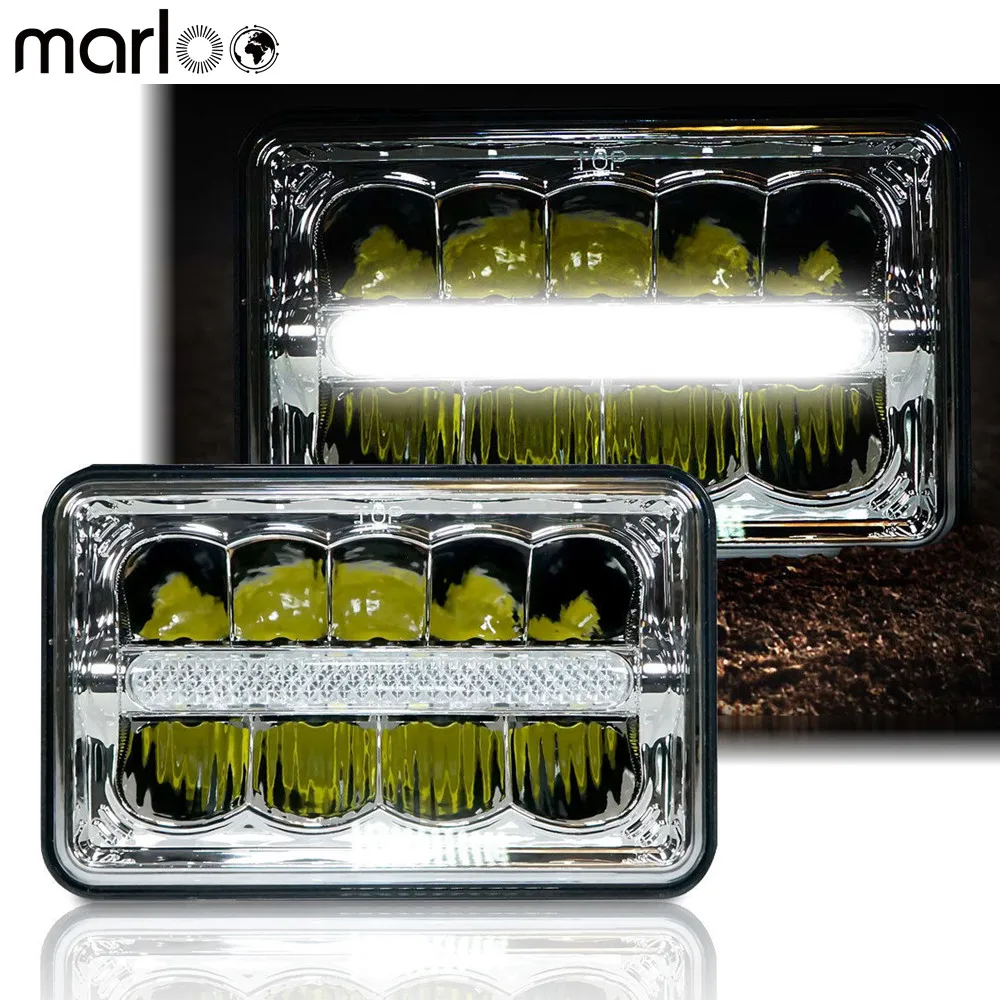4 4x6 inch 54W LED Headlights with DRL for Freightliner Classic FLD112 FLD120