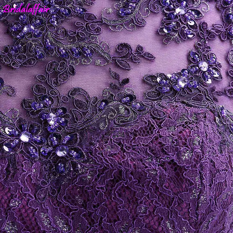 Affordable V-Neck Purple Cocktail Party Gown with Beaded Appliques and Zipper Back - Perfect for Prom and Galas image 5