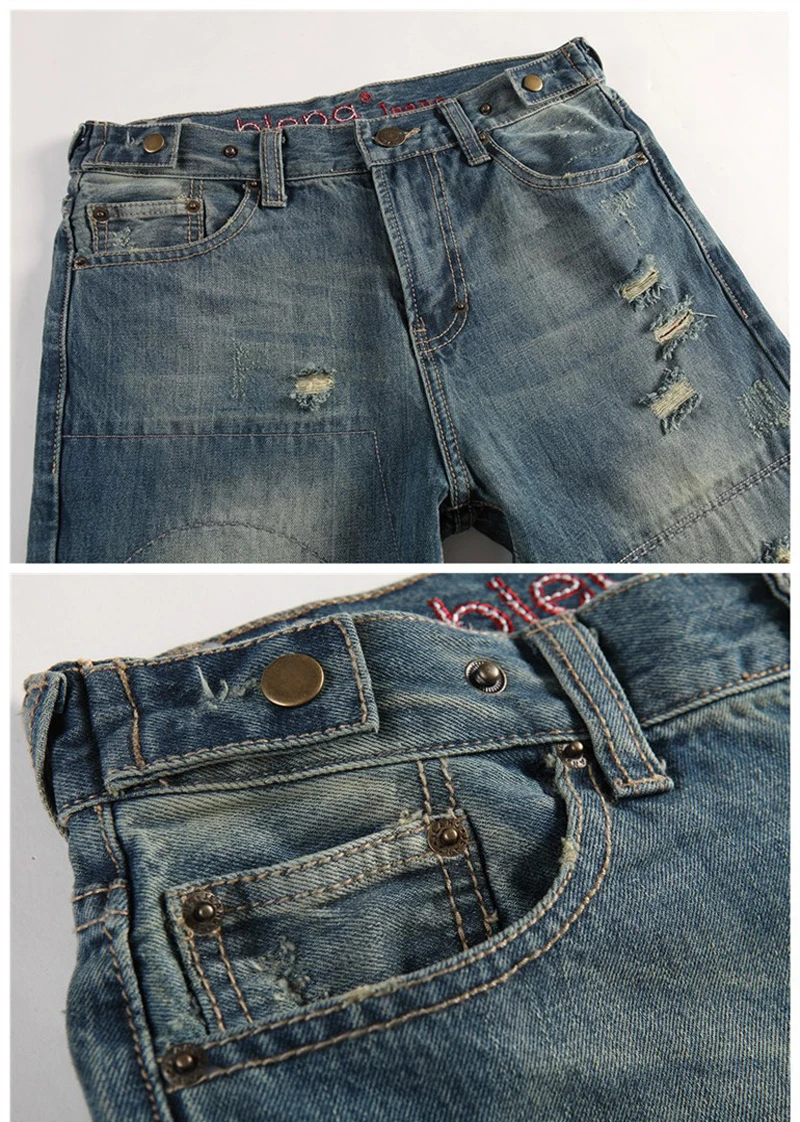 Популярные рваные джинсы Homme Ретро полномерная прямая пластырь для ног обтягивающие мужские джинсы полной длины брендовые дизайнерские Джинсовые брюки