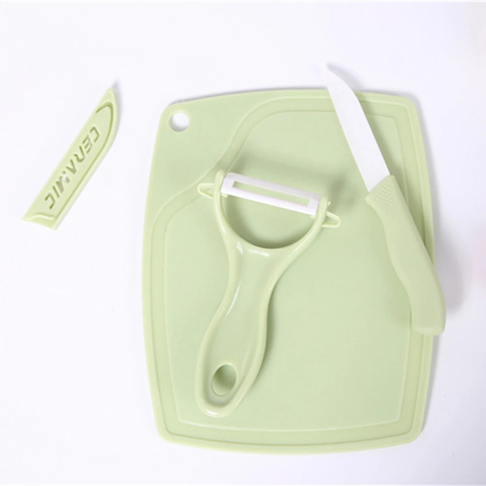 Керамические ножи кухонные ножи 3 шт. набор керамических ножей+ Овощечистка+ разделочная доска для домашней кухни качественные кухонные инструменты аксессуары