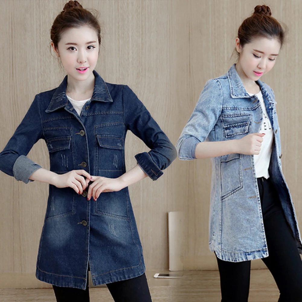 

Spring and autumn new style Korean version of the long-sleeved denim jacket Fashion denim jacket