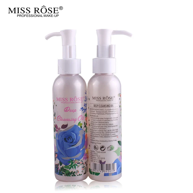 Miss Rose Makeup Remover Cosmetics Face Cleansing Oil 120ML Liquid Deep Cleansing Lotion Shrink Pores Lip Eye Clean Facial Carez2