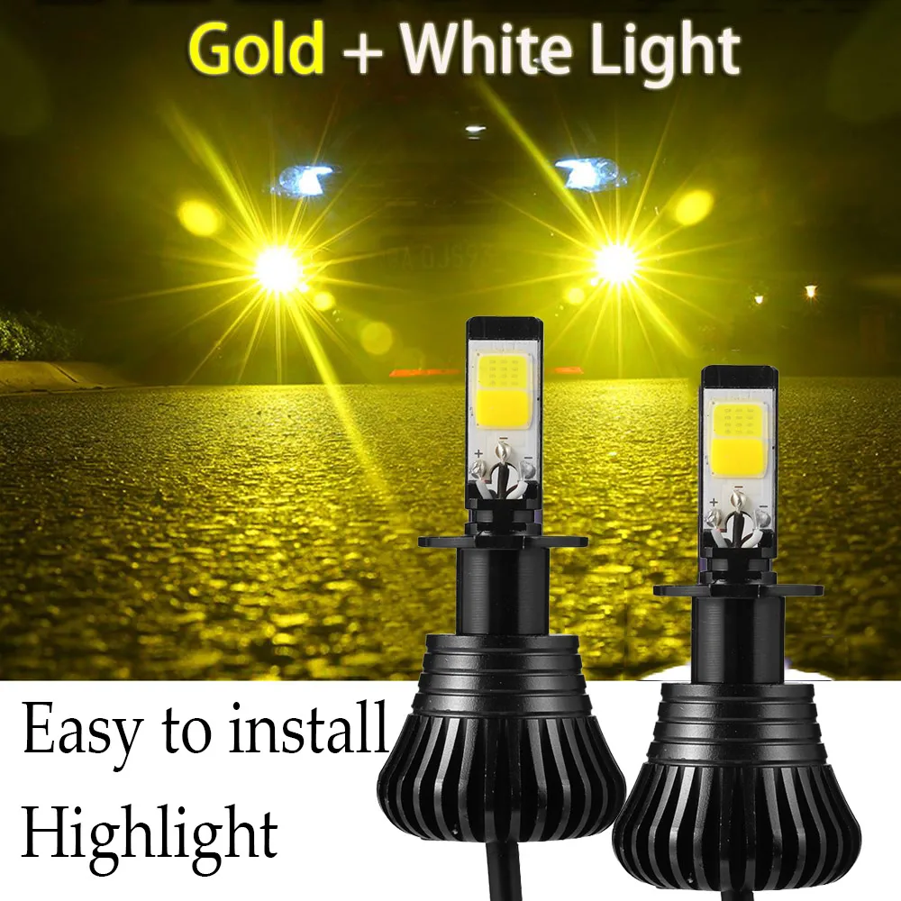 Far-is-de-Nevoeiro-Luz-Dois-cor-do-carro-de-Alta-Pot-ncia-Destaque-Branco-Amarelo
