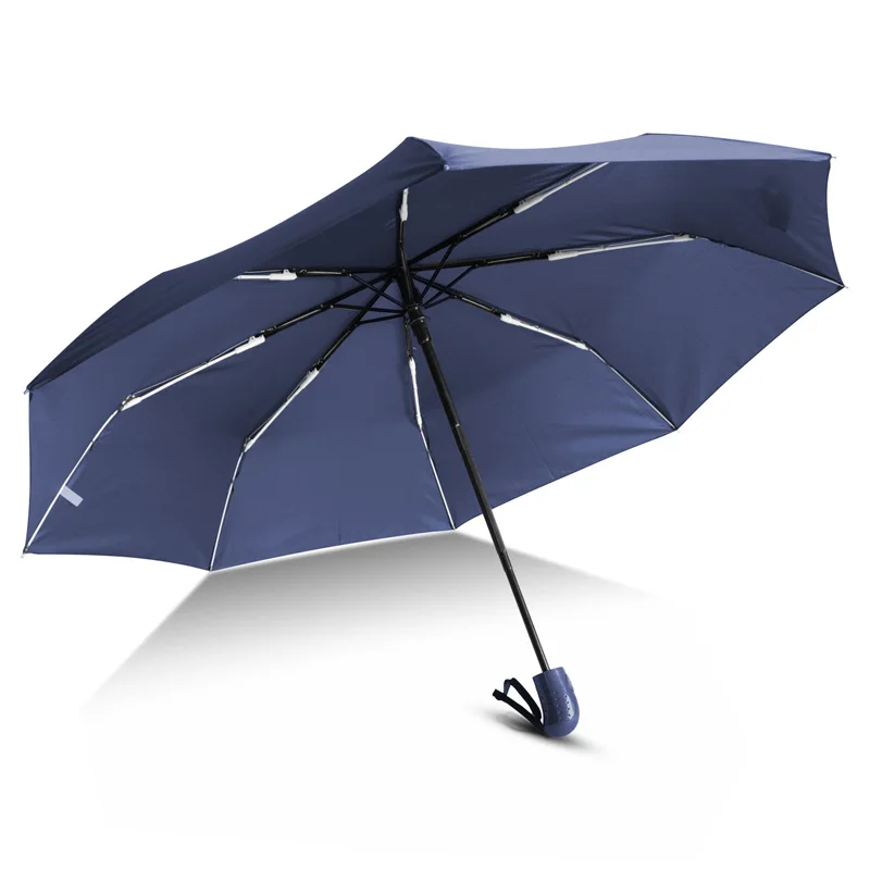 Креативный автоматический складной зонт с 3 ручками, Женский светильник для дождя, ветрозащитный мужской деловой зонт, подарки для детей, для путешествий, Paraguas - Цвет: 9011-Blue