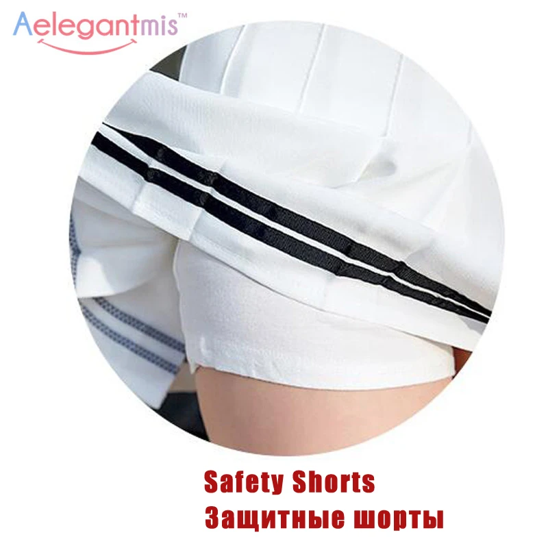Женская плиссированная юбка Aelegantmis винтажная черно белая мини с высокой талией