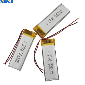 

XINJ 3pcs 3.7V 380mAh lithium-polymer battery lipo cell 501646 For headphones bluetooth speaker smart watch Camera Music player