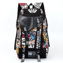 Рюкзак для ноутбука с граффити, мужские холщовые школьные сумки для мальчиков-подростков, большие рюкзаки с принтом мультяшных букв, дорожная сумка, сумка mochila