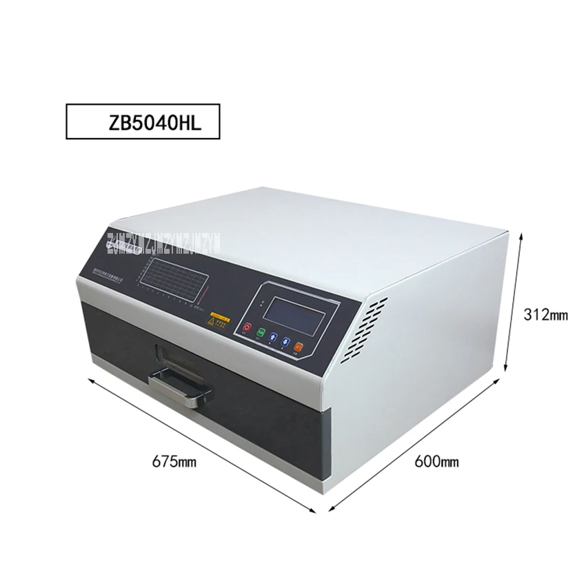 US $650.44 ZB5040HL Digital Display Reflow Welding Machine Infrared Heating Intelligent Reflow Soldering Machine 110V220V 3600W 500400MM