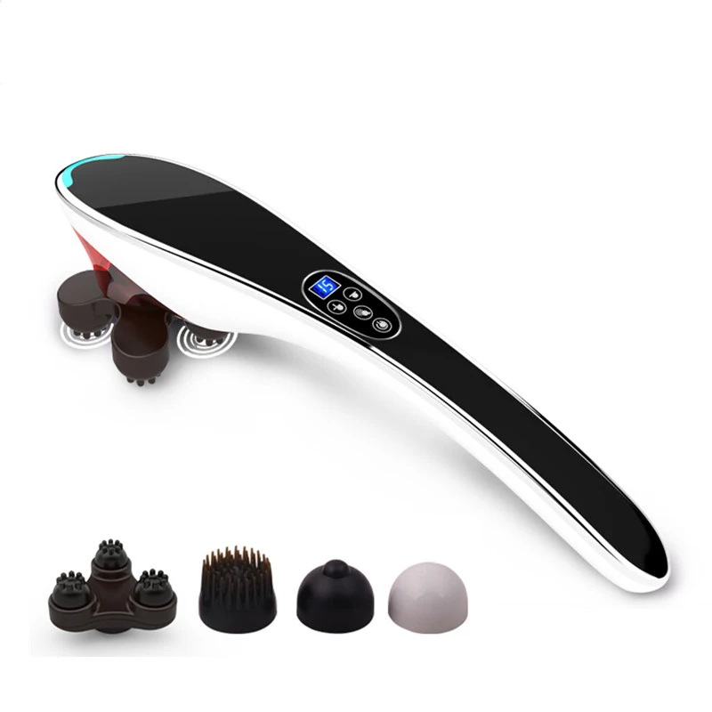 Electric Massage Stick Vibration Infrared Roller Massage Cervical Vertebra Stick Roller Cervical Body Massage Relaxation