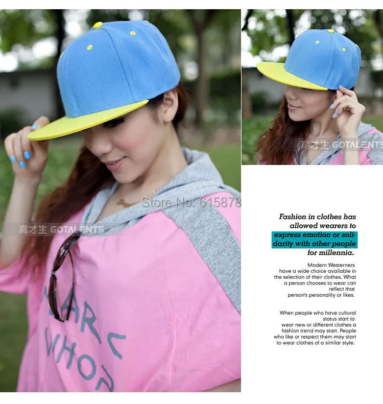 Classic 2 Tones Plain Snapback Hats 06.jpg