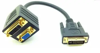 

LBSC DVI Male to VGA + DVI DVI male DVI24+5 female + VGA female one minute two cable twins