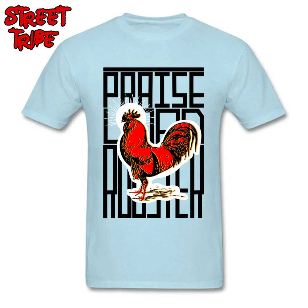 Praise Lord Rooster 100% Cotton Tops & Tees for Male Printed Tshirts 2018 Hot Sale Round Neck Clothing Shirt Short Sleeve Praise Lord Rooster light