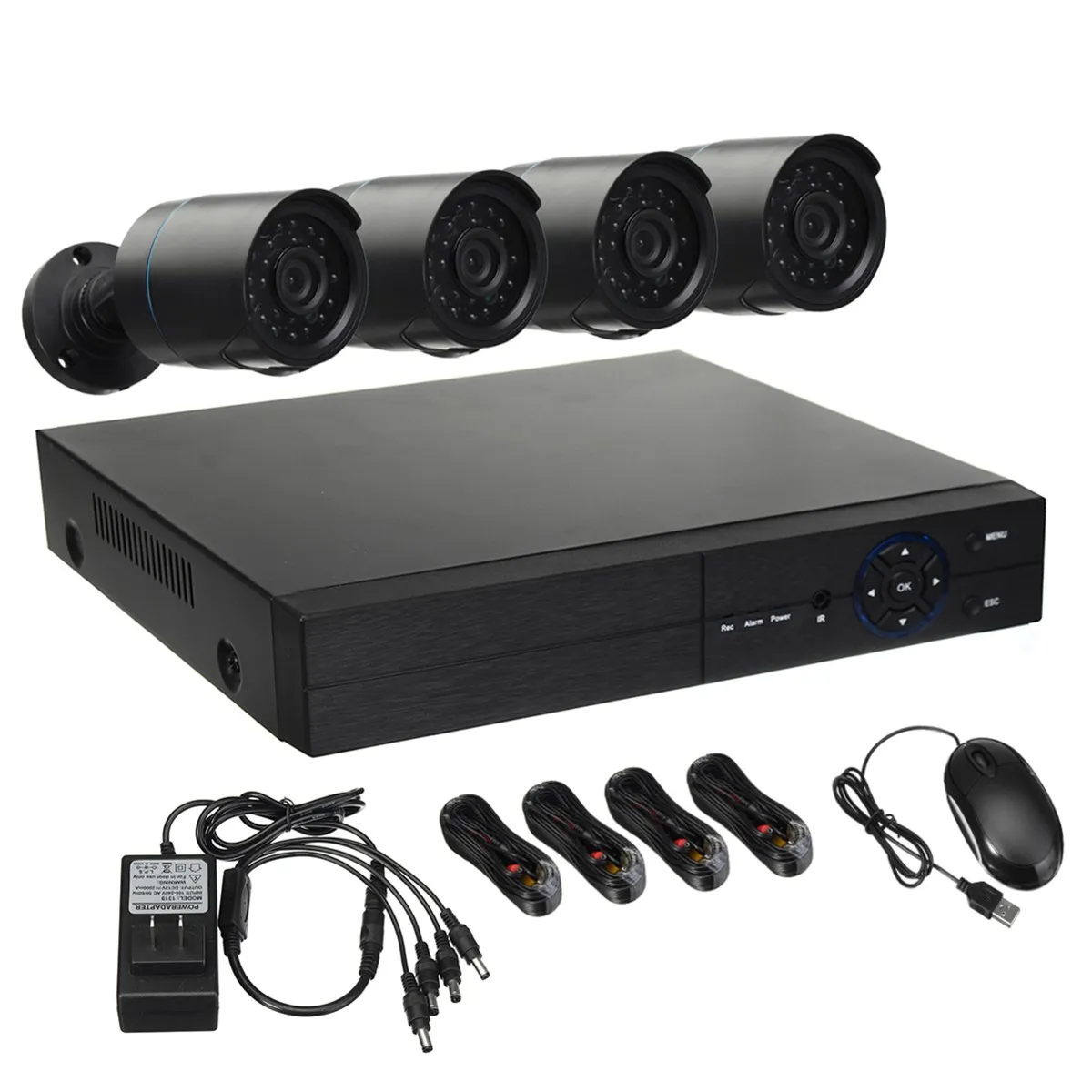 

4Pcs Wifi 8CH NVR 720P Wireless IP CCTV DC12V Dummy Home Surveillance Security Camera System With US Plug Indoor Outdoor