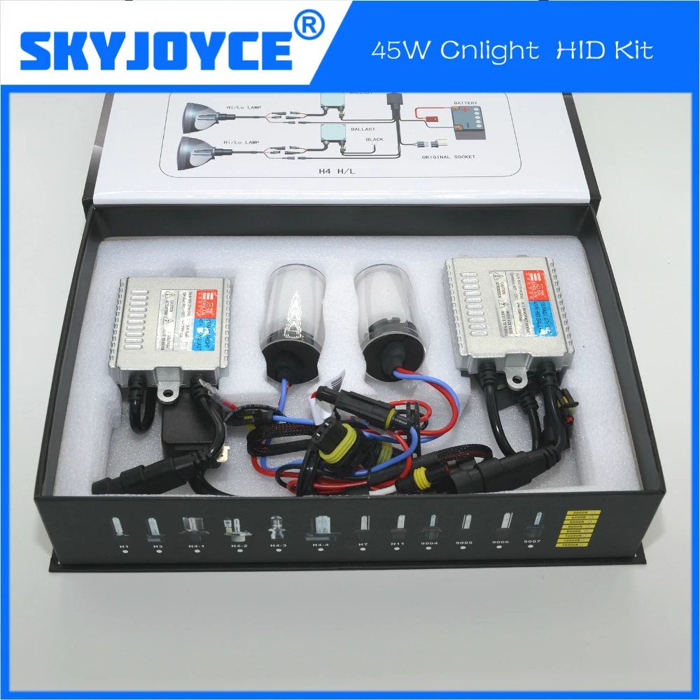 

2016 45W Cnlight brand straight hid xenon bulb Kit Fast bright H1 H3 H7 9005 9006 H8 H9 H10 H11 880 881 Fast Start HID xenon kit