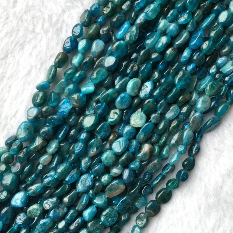 

Wholesale Natural Genuine Green Blue Apatite Nugget Free Form Fillet Irregular Pebble Beads Fit Jewelry 6x8mm 15" 05680