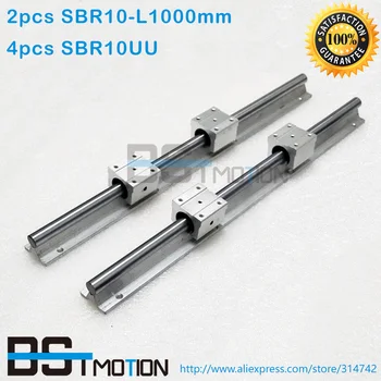 

BSTMOTION Linear Shaft Round Support Rail 2pcs SBR10 -L 1000mm with 4pcs SBR10UU Linear Motion Block Bearing