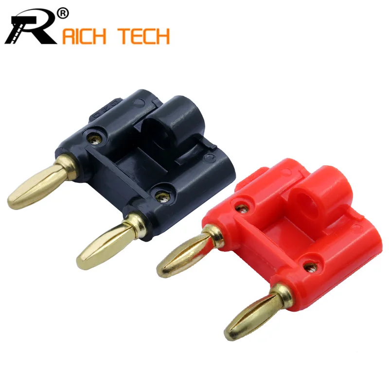 2 шт. позолоченные двойные вилки типа банан|connector plug|connectors goldconnector male |