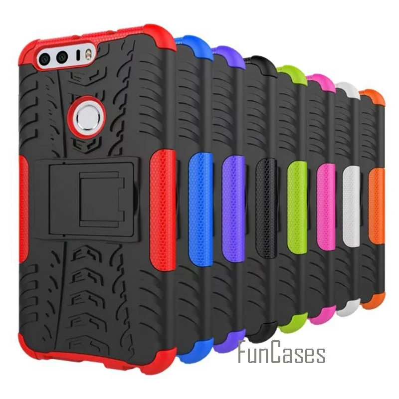 For Huawei Honor 8 Case Hard Plastic Silicon Quality Picks Mobile Phone Back Cover Cases Honor 8 Holder With Kickstand 5.2 inch