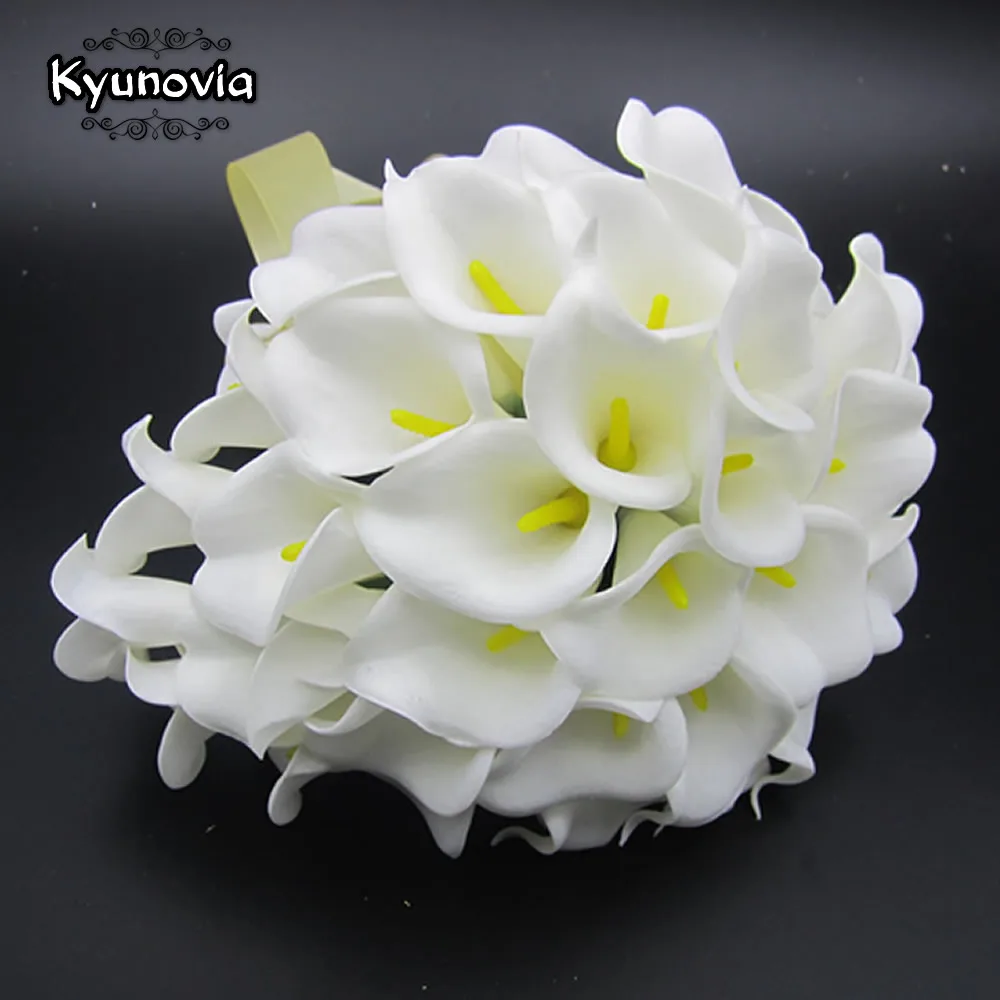 Kyunovia Каскадный букет Искусственные цветы белая Калла Длинный Цветочный