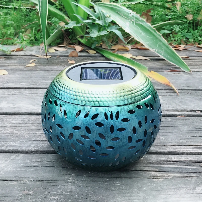 

Garden Solar Iron Wind Light Retro Wheat Ears Hollow Wind Light Garden Waterproof Metal Solar Lantern Landscape Pathway Light